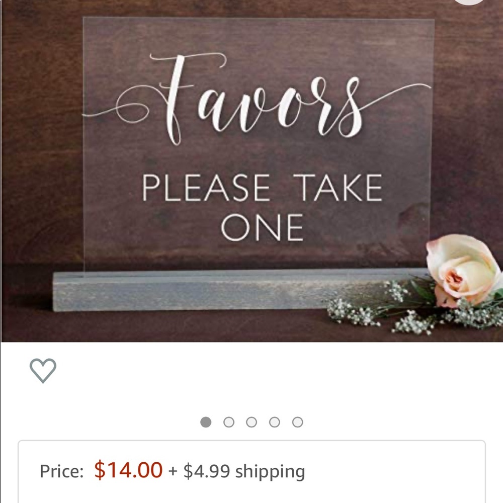 Favors sigh for wedding or party